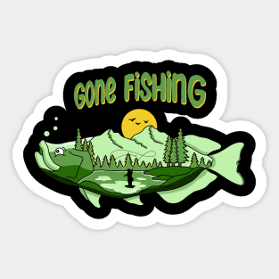 Gone Fishing on the Lake Sticker